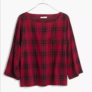Madewell | Womens Red Herald Curtis Plaid Tee
